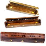 Simply essential Wooden Incense Joss Stick Cone Holder Smoke Box Made by Rosewood