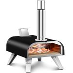 BIG HORN OUTDOORS Pizza Ovens Wood Pellet 12” Pizza Oven Cooking Pizza Maker Portable Pizza Grill (Black)