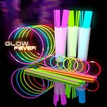 Glow Fever Glow Sticks Bulk 300ct 8inches Glow Bracelets DIY Necklaces with 300 Connectors, for Party Festivals Raves Halloween Accessory, Multi