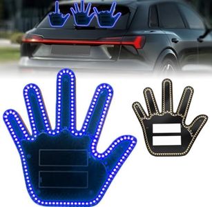 Ainid Led Car Gesture Light, Hand Sign for Car Back Window, Funny Road Rage Light up Finger, Truck/Car Accessories for Car Guys/Men (Blue)