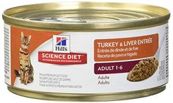 Hill's Science Diet Adult Canned Cat Food, Turkey & Liver Entrée, 5.5 oz, 24 Pack wet cat food