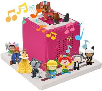 for Toniesbox 1 and Toniesbox 2, Square Tonies Storage Shelf,Tonie Shelves Magnetic with Pine Wood Organizer Figures 12-30 Characters Compatible Charging Station Tonies Box Shelf for Kid's Room(White)