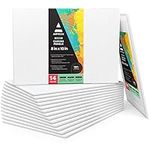 Arteza 20 x 25 cm (8"x10") Blank Canvas Board Panels, Bulk Pack of 14, Primed, 100% Cotton for Acrylic Painting, Oil Paint & Wet Art Media, Canvases for Artist, Hobby Painters & Beginners