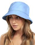 NORTHWIND Cotton Bucket hat for Women, Bucket hat for Men, Beach hat for Women, Sun Protection Cap for Men, Round hat for Men (Sky Blue)