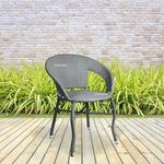 CORAZZIN Garden Patio Seating Chair for Balcony Outdoor Furniture Single Chair (Grey)