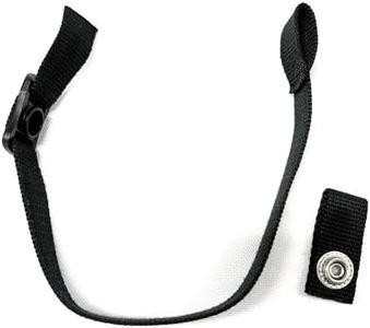 Hockey Helmet Chin Strap with Stainless Steel Snap (Black)