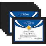 Icona Bay 11x8.5 Diploma Frames (Black, 6 Pack), Sturdy Wood Composite Certificate Frames, Sleek Document Frames Bulk, Sleek Design, Table Top or Wall Mount, Exclusives Collection