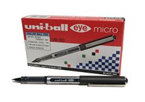 uni-ball UB-150 Eye Micro Rollerball Pens, Black Uni Super Ink, .5mm Nib, Box of 12