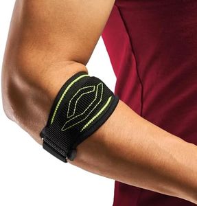 FREETOO Elbow Brace for Tendonitis, Dual Compression Tennis Elbow Brace for Men Women, Comfortable Knitted Golfers Forearm Brace for Weightlifting Workout, Pressure Relief & Sports(Black Green)