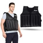 De Jure Fitness Adjustable Weighted Vest Jacket Workout Weight Vest Training Fitness Weighted Vest Jacket for Man and Woman (25 Kg, Black)