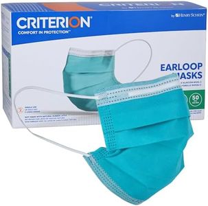 Criterion ASTM Level 3 Disposable Face Mask – Teal, 3-Ply, Fluid Resistant, Latex-Free, Flat Earloops, Adult, 50/Box