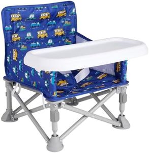 Furmubei Portable Baby Booster Seat with Tray, Toddler Booster seat for Dining, Camping, Travel, Baby Beach Chair 6 Months to 3 Years Old Indoor Outdoor Use CH2406