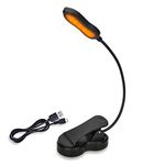 iGoober Rechargeable Blue Blocking Reading Light, Clip on Book Lamp, 3 Brightness Eye Care Sleep Aid Lights for Kids, Bookworms and Kindle (Amber)