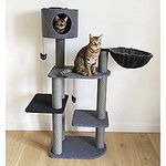 Rosewood Catwalk Collection Charcoal Felt Triple Tower for Cats