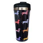 CUAJH Cute Dog Dachshund Travel Coffee Mug for Women Men Thermal Tumbler with Wrap, Lid and Stainless Steel Interior 14 OZ