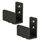 JUBEST Matte Black Floor Guide Wall Mount Sliding Barn Door Hardware Up to 1-3/8"W 1-1/4"H Set of 2