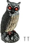 Solar Fake Owl Decoys, 2 Working Modes Owl Bird Deterrent Waterproof Solar Owl Scarecrow Easy to Install Owl to Keep Birds Away Outdoor Solar Owl Decoration Enemy Bird Scare Owl for Garden Patio