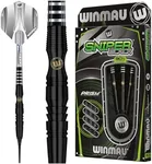 Winmau Sniper Black 24 Gram Professional Tungsten Darts Set with Flights and Stems (Shafts)