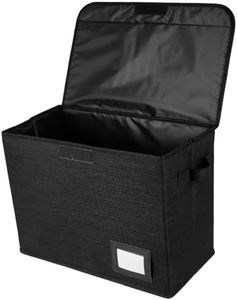 ZLHETWT Comic Book Storage Box, Organizer Foldable Bin Washable Integrated With Handle Enclosed Lid for Home Office (Black)