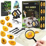 Bigger Amber Dig Kit - 8 Different Artificial Insect Resin,Excavate Unique Insect Specimens,Bugs Toys Educational Science Kits Toys for Kids,STEM Projects Gift for Girls & Boys Age 6-8-12-14 Year Old