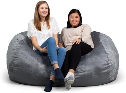 Big Joe Fuf XXL Foam Beanbag Chair Gray Plush