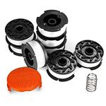 ADSSM String Trimmer Replacement Spool, 240ft 0.065" Autofeed Replacement Spools - Compatible with Black+Decker String Trimmers(8-Line Spool + 1 Cap+1 Spring)