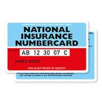 stika.co Custom Printed Replacement National Insurance Number Card UK, Plastic Nino Card