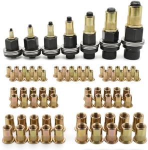 Rivet Nut Tool Set M3-M12 Carbon Steel, 7 Mandrels & 210 Rivet Nuts