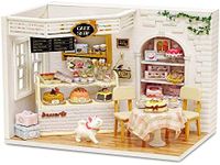 piberagi DIY Miniature Dollhouse Kit, 1:24 Scale Creative Room Mini Wooden Doll House with Furniture Plus Dust Proof for Kids Teens Adults(Cake Diary)