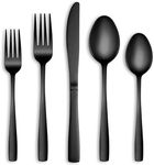 30 Pcs Black Silverware Set, Stainl