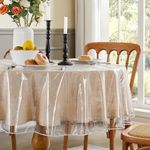 Fantastshop Clear Plastic Tablecloth Round Vinyl Transparent PVC Table Cloth 100% Waterproof Oil-Proof Stain Resistant Wipeable Table Protector Cover for Dinning/Parties, 70-Inch Round.