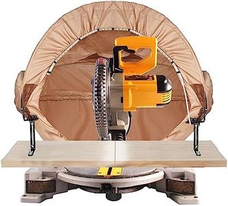 MOOFI Lighted Miter Saw Dust Collection Hood, Dust Solution for Miter Saws,Come with Accessory Holes, Storage Bag, Khaki