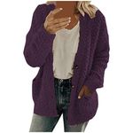 Sweatshirts For Women Uk Womens Fleece Jumper Fluffy Pullover Teddy Fleece Sweatshirts Ladies Jumpers Coat Casual Top Fuzzy 1/4 Zip Up Long Sleeve Stand Collar Cozy Coat Tops With Pockets