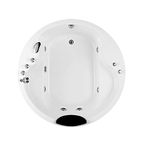 Empava 59 in. Right Drain Acrylic Round Freestanding Whirlpool Bathtub in White