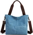 Women's Canvas Tote Purses Handbag Shoulder Crossbody Everyday Bag Work Travel Satchel (Blue) One Size