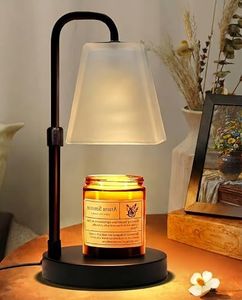 Candle Wammer Lamp with Timer Wax Melter Women Mom Gift Birthday New Home House Warming Vintage Aesthetic Room Decor Side Table Night Light w/ GU10 Bulb Dimmable Adjustable Height Black