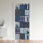 Deer Hunting Door Curtain for Doorway Privacy 106x203cm Farmhouse Cabin Rustic Antlers Closet Door Cover Curtain Buffalo Check 30%-50% Insulated Thermal Curtain Camo Arrow Room Divider Curtain Cover