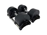 BRAINGAIN 12-in-1 PAIR 24kg 2kg Increments Adjustable Dumbbell Easy Safe Locking Mechanism) Home Fitness Gym Equipment (2x24kg)