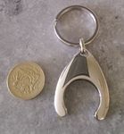 RK Gifts (TM Reusable Shopping Trolley £1 or 1 Euro Coin Token Holder Keyring (Without £1 token)