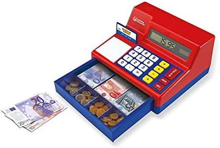 Learning Resources LSP2629-EUR Pretend Calculator Cash Register with Euro Play Money