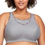 Glamorise Women's Plus Size No-Bounce Full-Support Sport Bra, Soft Grey, 38DD