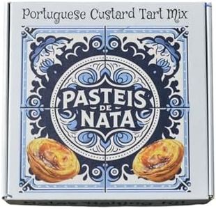 Pasteis de Nata Portuguese Custard Tart Baking Kit, 12 Reusable Molds, Premium Mix with Instructions