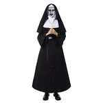 The Nun Costume Womens Nun Cosplay Valak Outfit Scary Halloween Costume, Black, Small