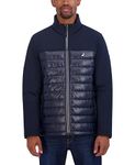 Nautica Men's Lightweight Mixed Media Quilt Jacket, Blue, M