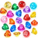 MARFOREVER Large Diving Gems Toys for Pool, 18Pcs 40MM Big Pool Gems Pirate Treasure Gems Heart Diamond Pool Sinking Toys Underwater Dive Gemstones for Summer Party Swimming Toy for Boys Girls