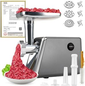 5.0 Upgrader Electric Meat Grinder 【3000W Super Motor】【SGS Certified SUS304 Blade & Plate】 3-Second Fast Meat Grinding, Perfect for Meat Grinders for Home Use-N (Gray)