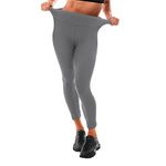 Leafigure Leggings for Women High Waist, Grey Leggings for Running Workout L-XL