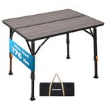 KingCamp Camping Table Folding Table Height Adjustable 42~70cm for 2-8 Persons Camping Table Foldable Loadable up to 80kg, Fiberglass 80X60cm