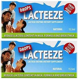 2 pack Lactase Enzyme Lacteeze Drops 15.5 ml Liquid