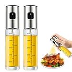 Bestdin Oil Spray Bottle, 2 Pack Oil Sprayer for Cooking Air Fryer, 100 ml Glass Olive Oil Spray Bottle, Food-Grade Oil Sprayer Used for Kitchen, BBQ, Salad, Baking, Roasting.